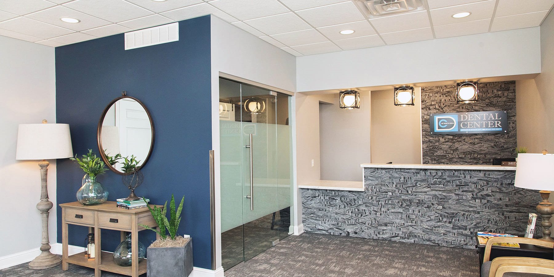 The reception area at Dental Center of North Iowa